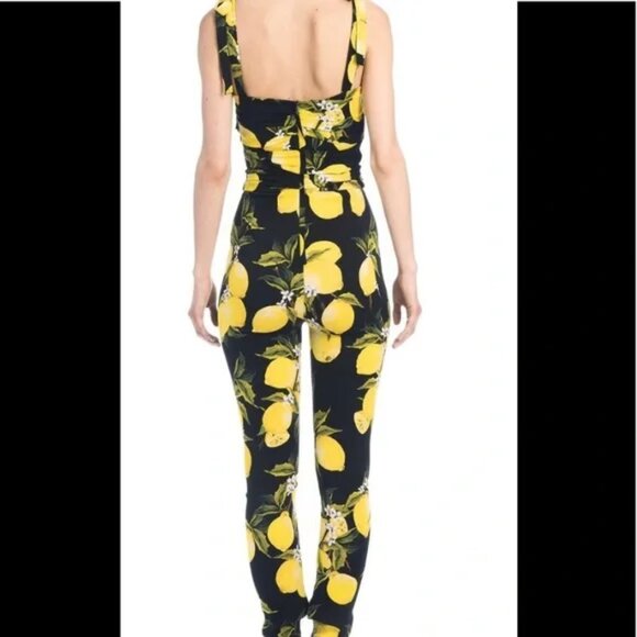 DOLCE&GABBANA LEMON PRINT CHARMEUSE JUMPSUIT IT44 - Picture 2 of 6